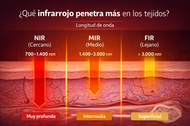 Espectro infrarrojo NIR MIR FIR