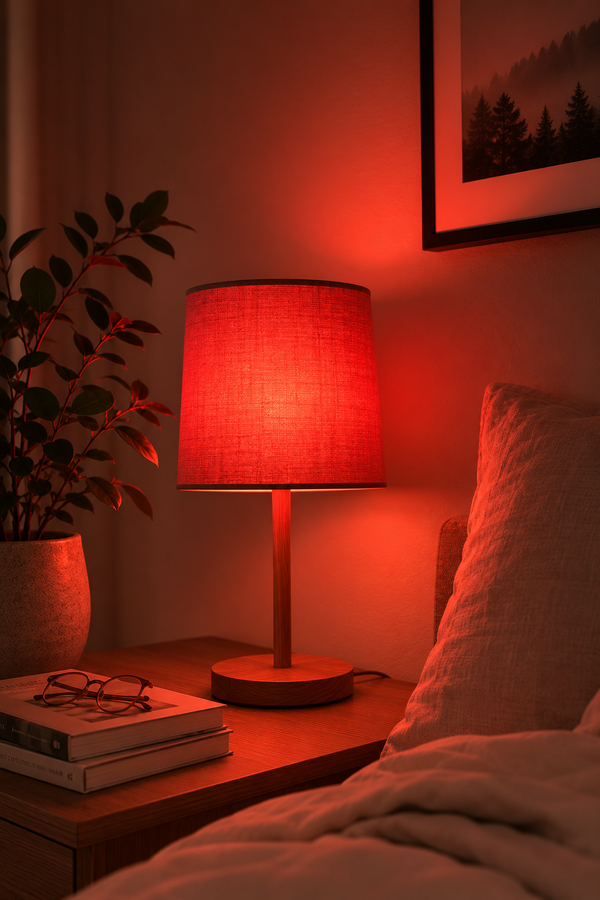 Iluminación cálida de noche en casa — cronobiología