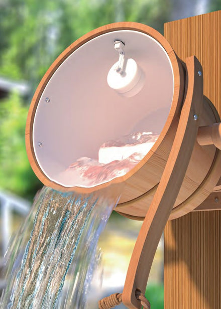 Cubo de ducha fría de pared para terapia de contraste frío-calor en sauna