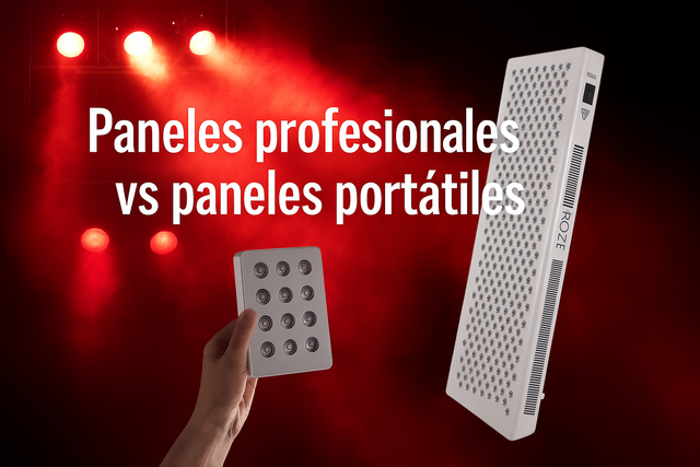 Paneles profesionales vs portátiles de luz roja