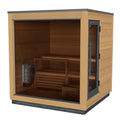 Kirami by Harvia Nordic Dawn Spirit XW - cabina de sauna exterior con fachada de cristal