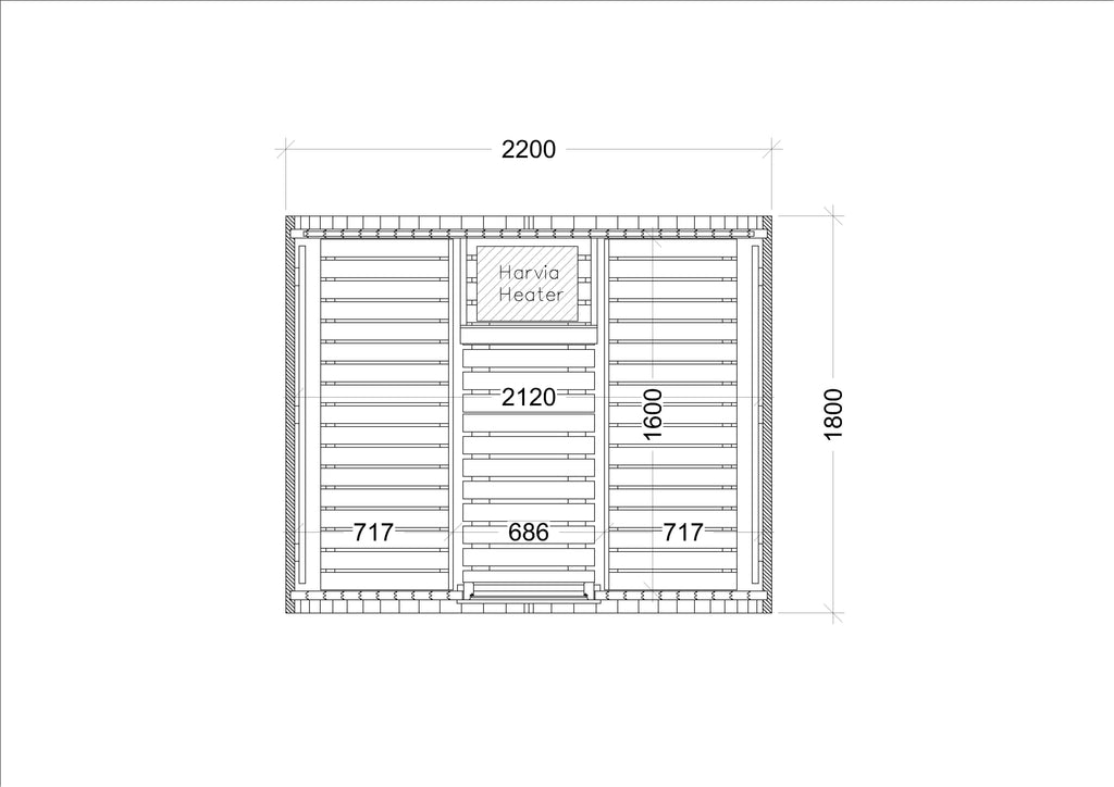 Sauna exterior Harvia Kaski Panorama 180 — barril con ventana panorámica · 4 personas