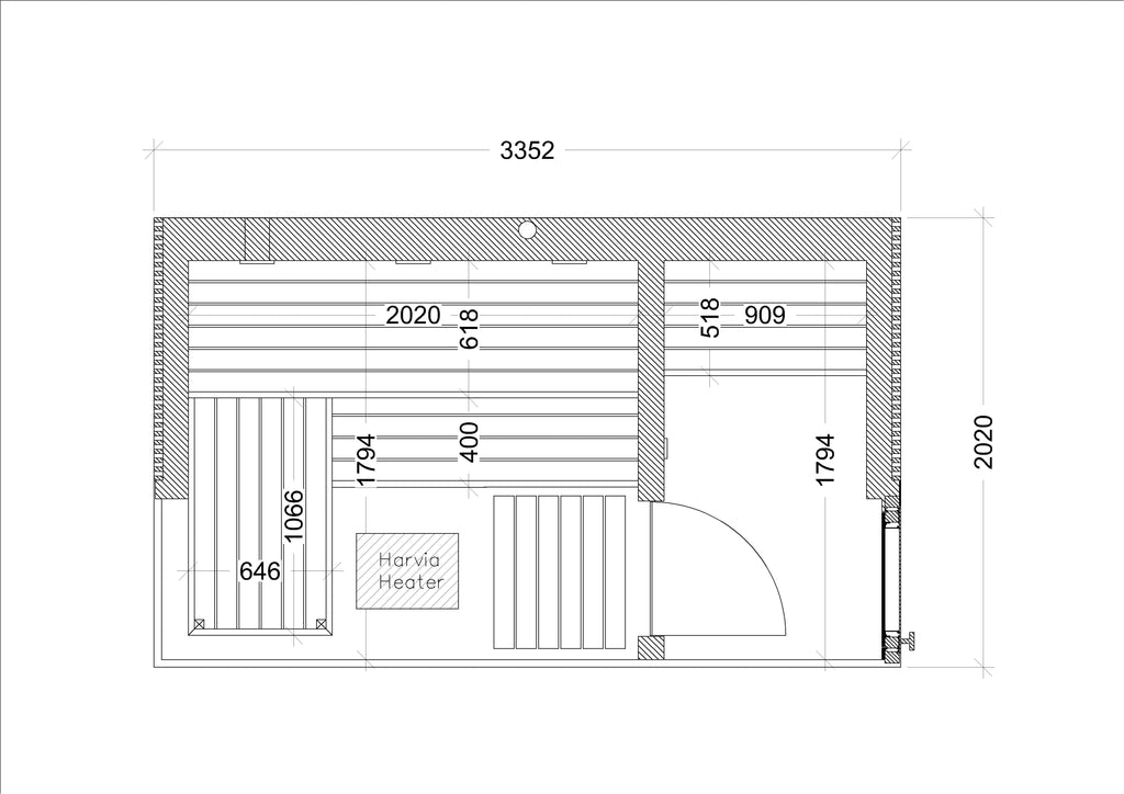 Sauna exterior Harvia Lux Large — vidrio negro panorámico, alta gama · 4 personas
