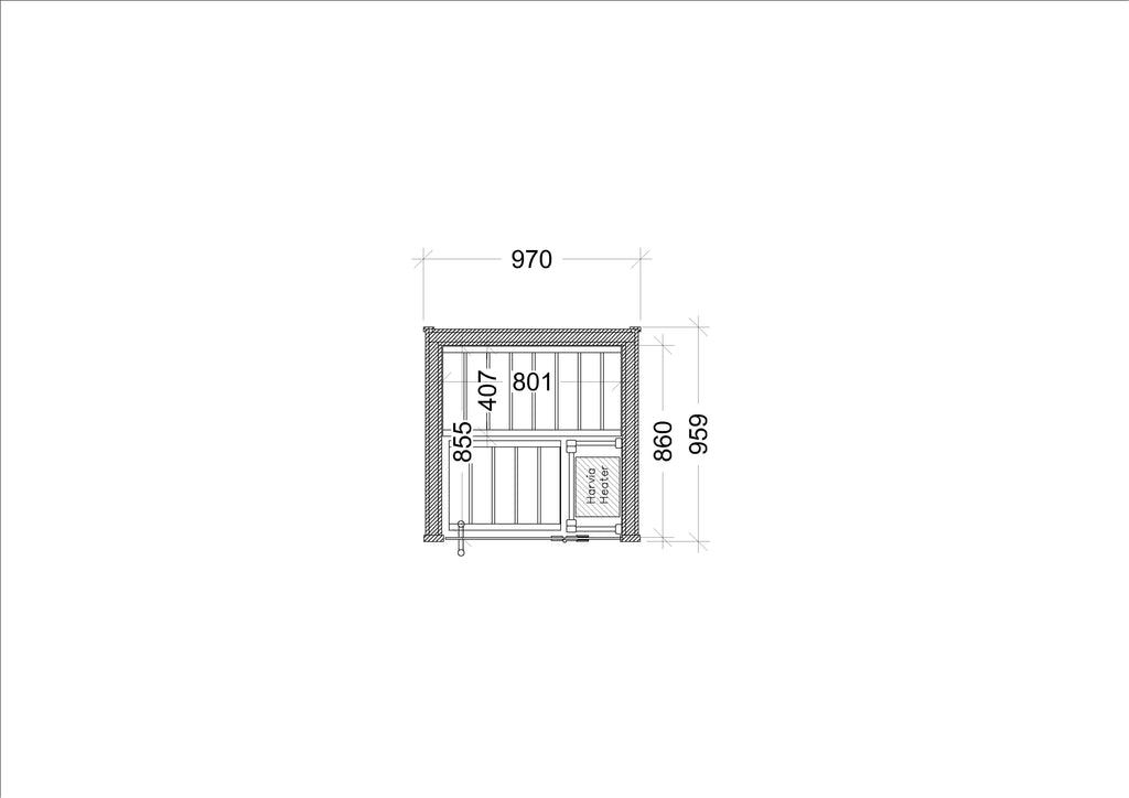 Sauna Harvia Utu Mini — cabina de vidrio compacta · 1 persona