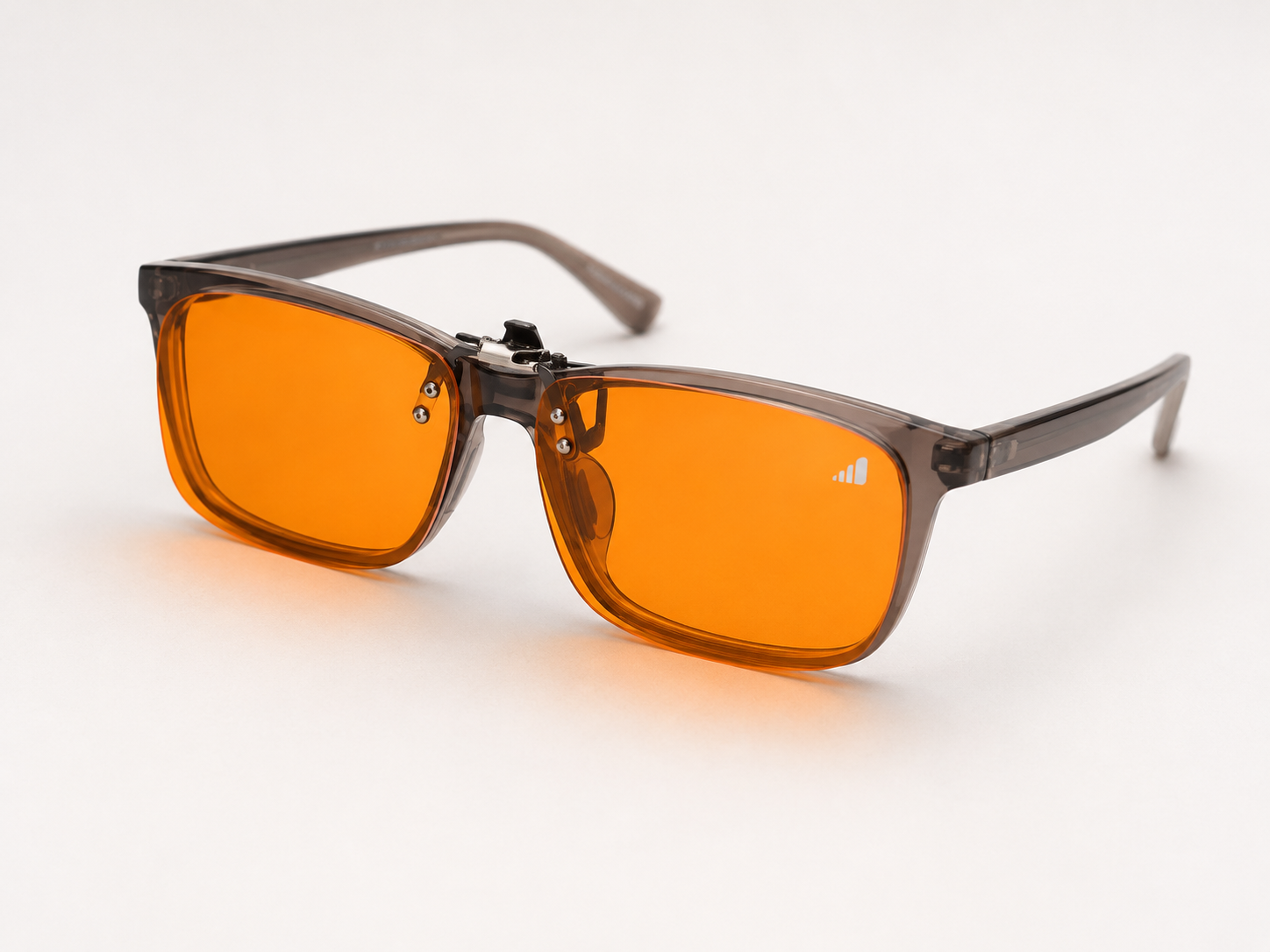 Gafas naranjas tipo clip-on bloqueadoras luz azul - rectangulares
