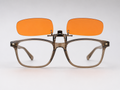 Gafas naranjas tipo clip-on bloqueadoras luz azul - rectangulares
