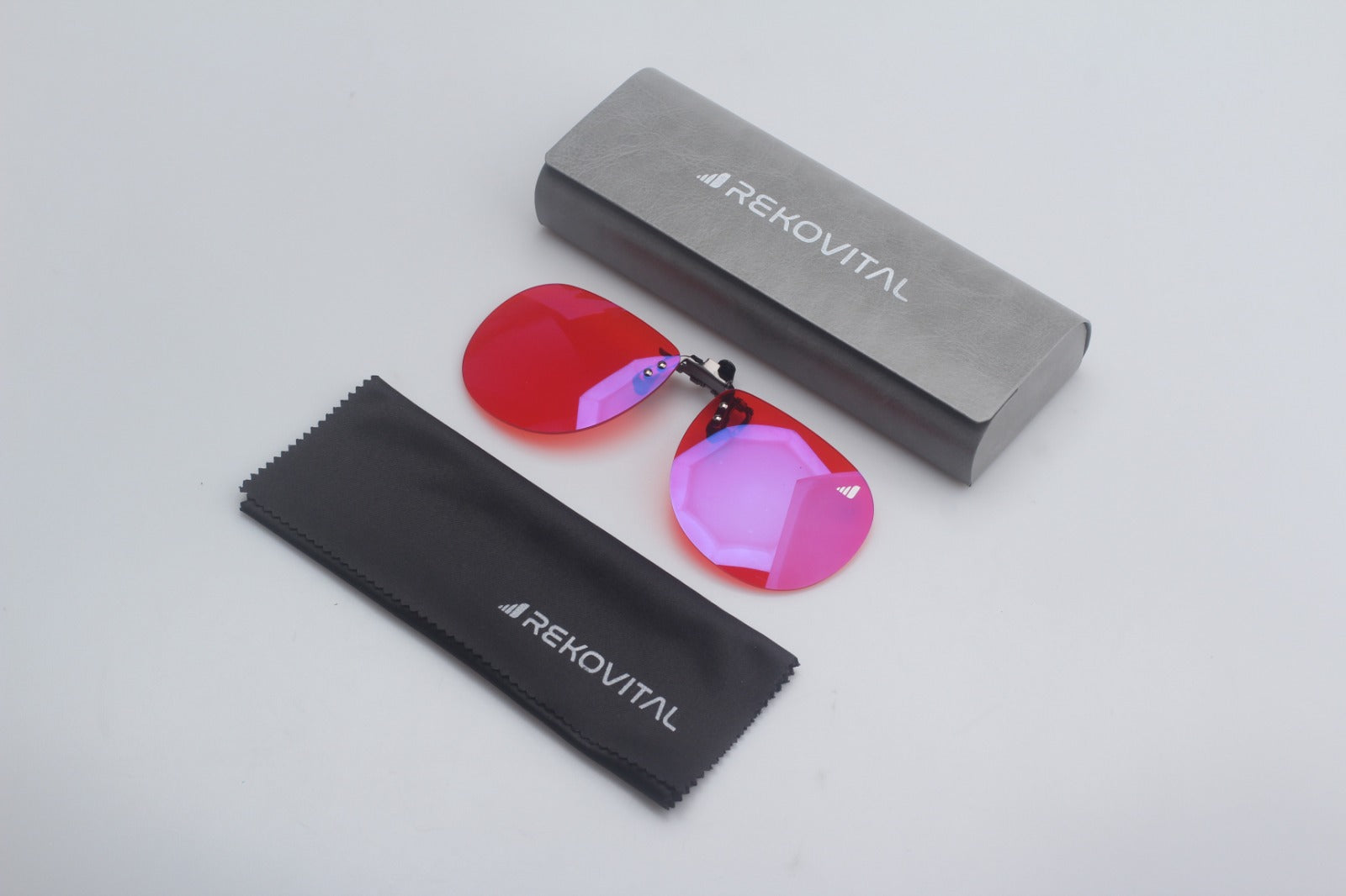 Gafas clip-on rojas redondas bloqueadoras de luz azul total para mejorar el sueño