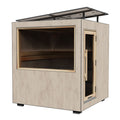 Kirami by Harvia FinVision Zero — sauna exterior off-grid con sistema solar autónomo, acabado roble