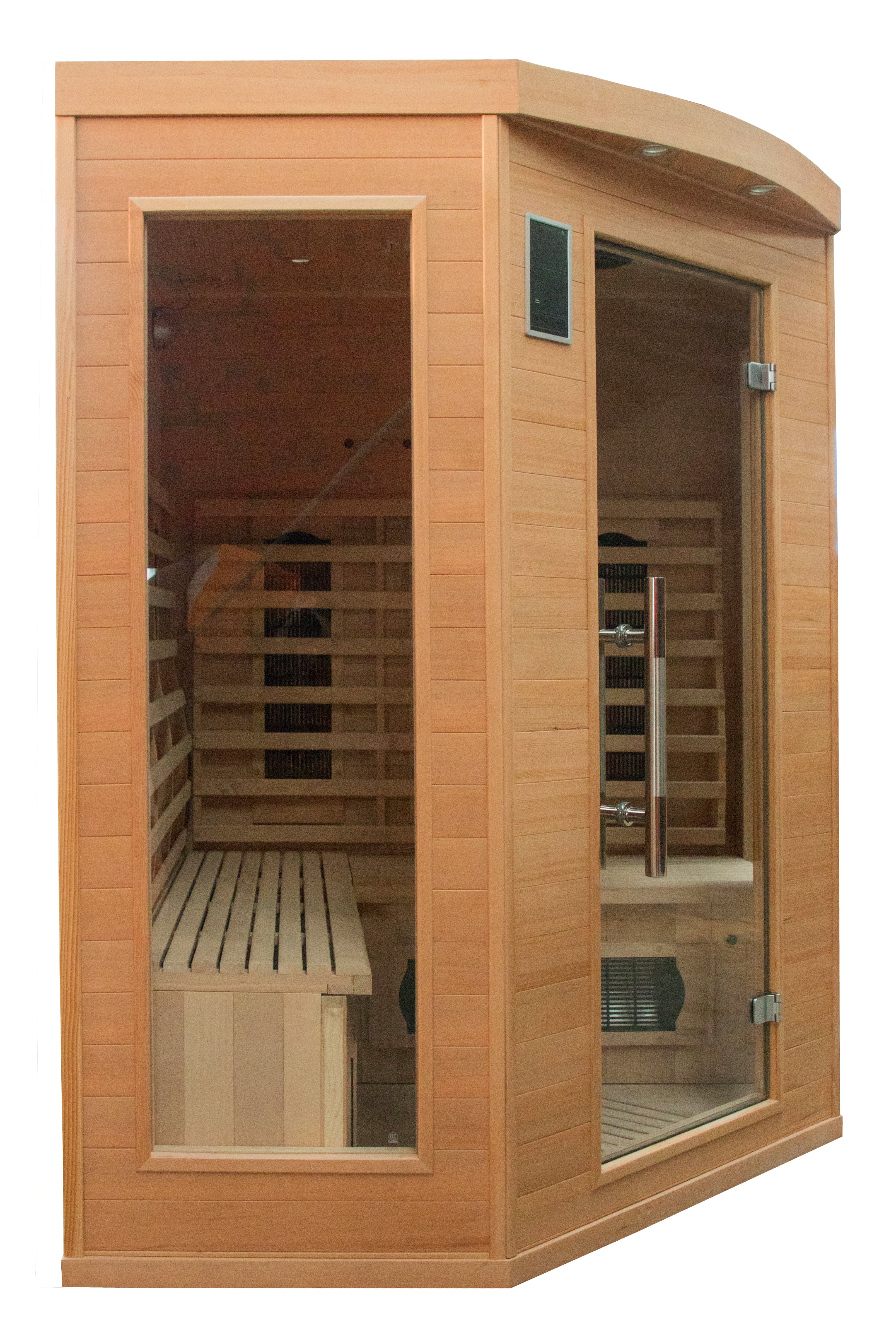 Sauna infrarroja Apollon 3C vista en perspectiva 3 cuartos