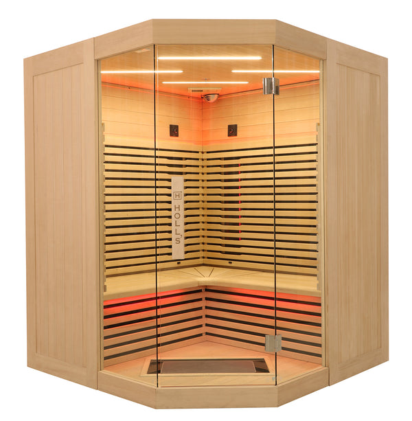 Sauna infrarroja Canopée angular 3/4 plazas