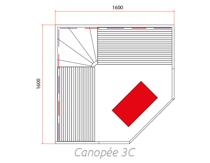 Canopée angular 3/4 plazas - detalle galería