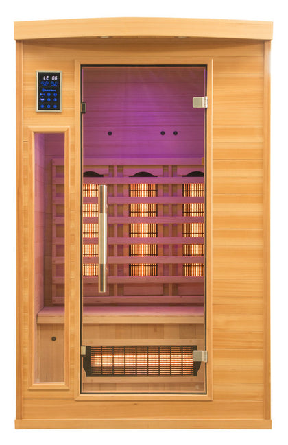 Sauna infrarroja Apollon 2 para 2 personas con luz infrarroja y control digital