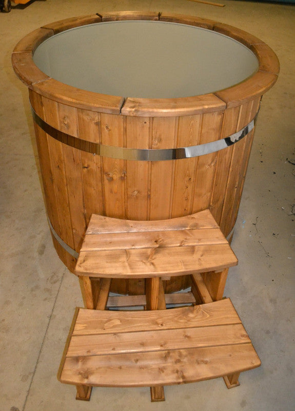 Bañera de baño frío THERMO BARREL redonda en madera Thermowood termotratada