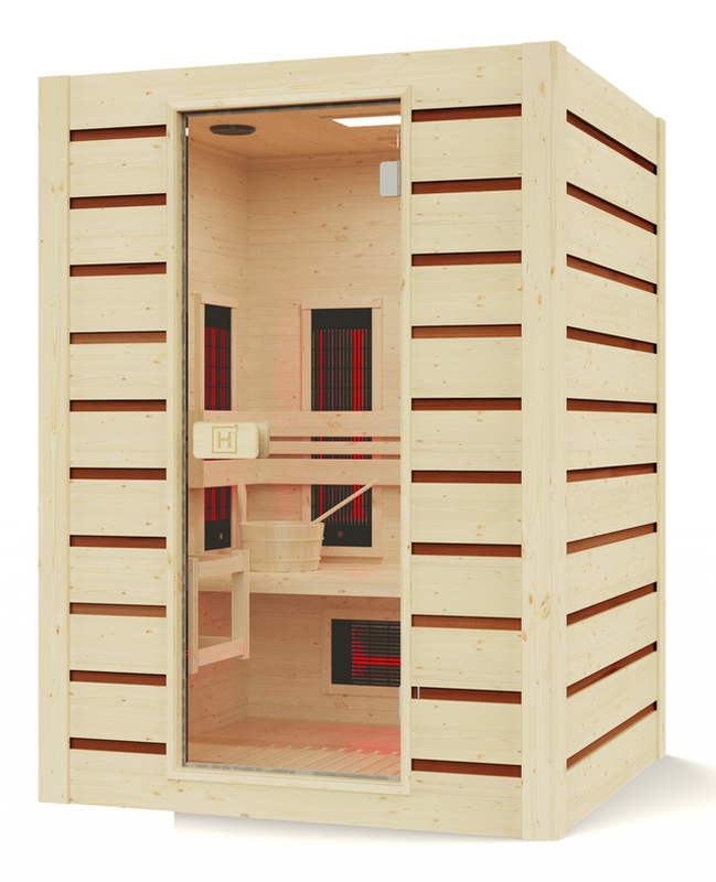 Sauna híbrida Hybrid combi 2 plazas - combina calor seco tradicional e infrarrojo