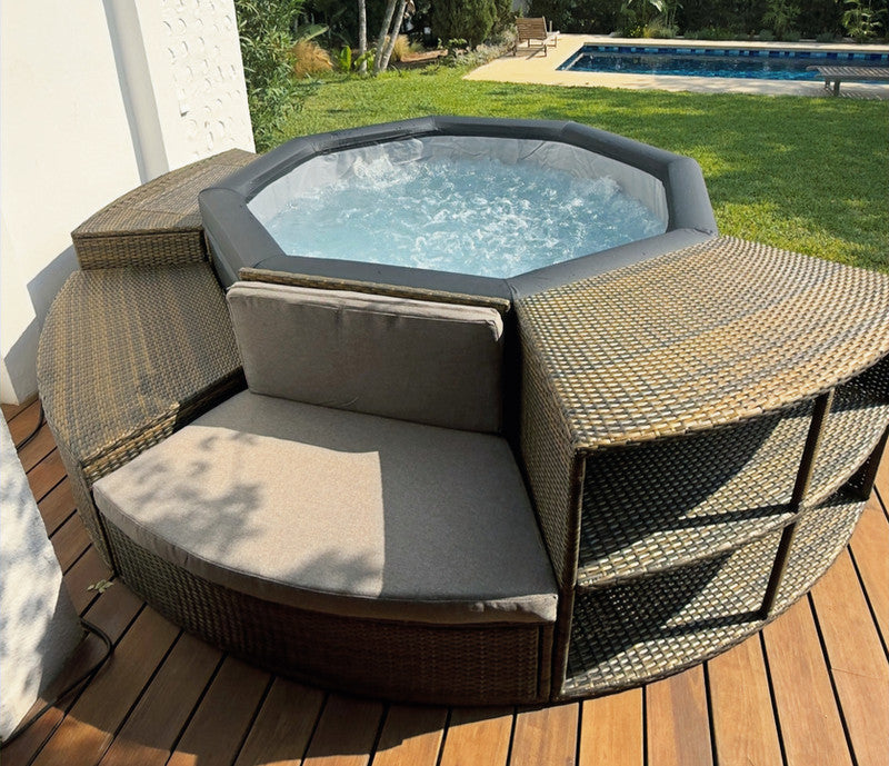 Spa semirrígido Octopus para 4 plazas con diseño resistente e instalación sin obras