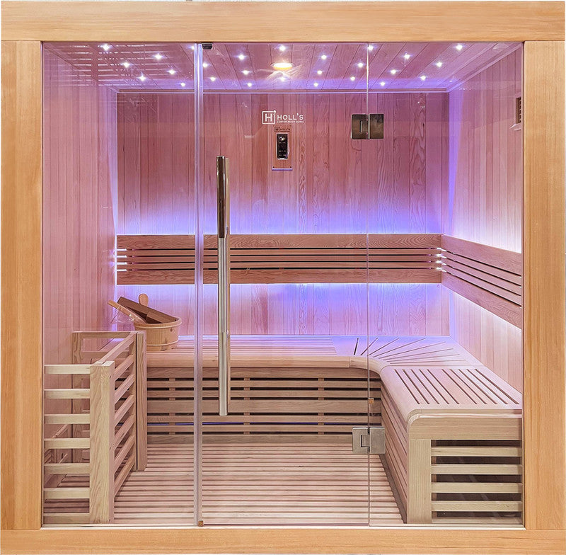 Sauna tradicional finlandesa Utopia 4 para 3-4 plazas con diseño clásico nórdico