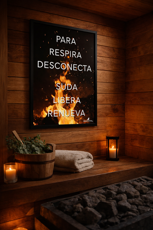 Póster decorativo Ritual de Calor sobre sauna finlandesa - edición RekoVital