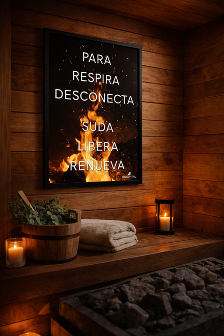Póster decorativo Ritual de Calor sobre sauna finlandesa - edición RekoVital