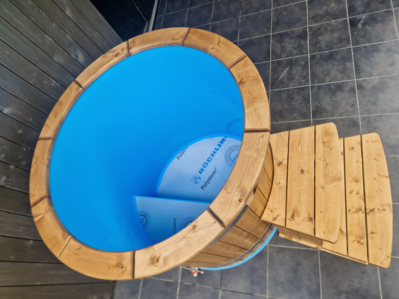 Bañera de baño frío NORDIC HOLE redonda en madera de abeto nórdico