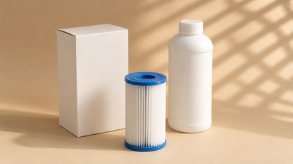 Kit de mantenimiento: filtro de recambio, caja de comprimidos de oxígeno activo y limpiador de circuito