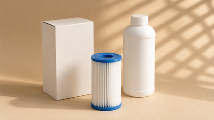 Kit de mantenimiento: filtro de recambio, caja de comprimidos de oxígeno activo y limpiador de circuito