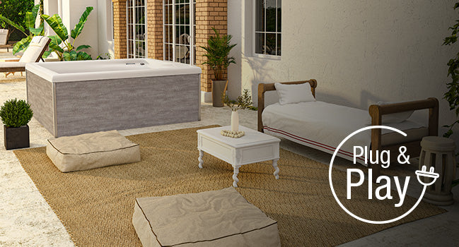 Detalle del hidromasaje del spa NetSpa Square Wave 2