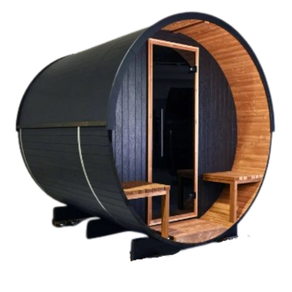 Sauna Onyxia barrel - vista lateral
