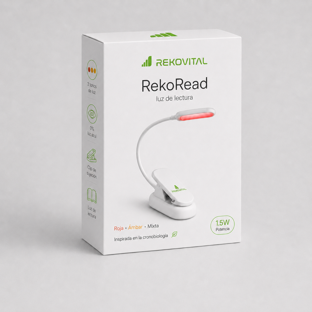 RekoRead — luz de lectura con clip, 0% luz azul