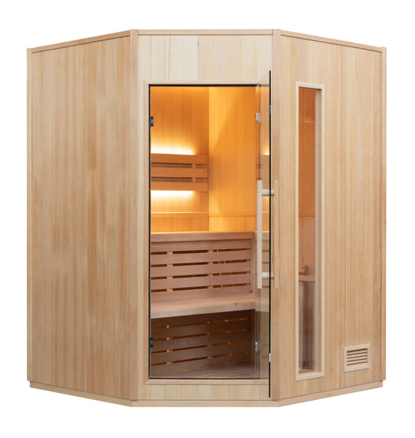 Zen 3 Corner - sauna tradicional - doble banco
