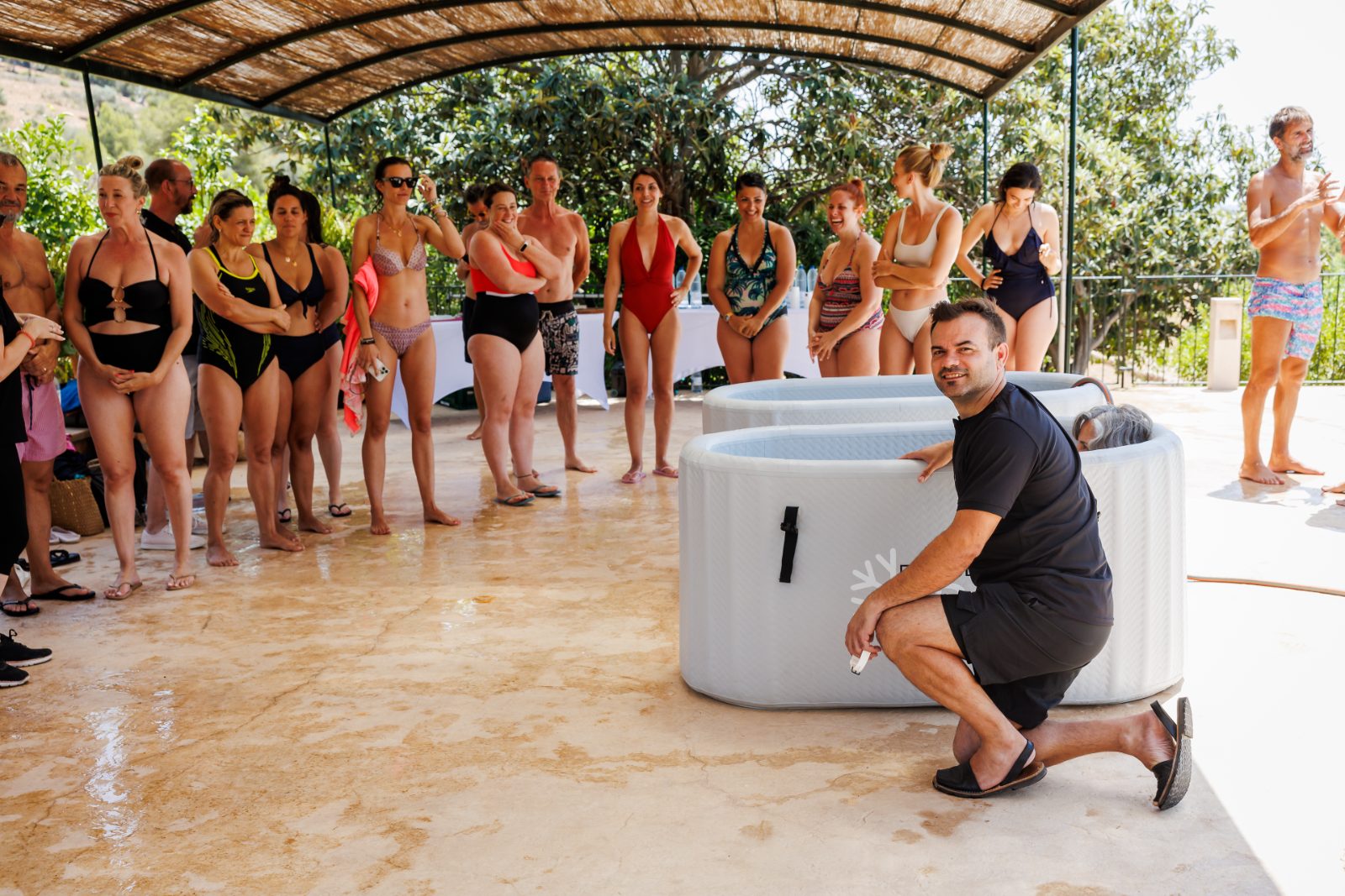 Baño de hielo en grupo